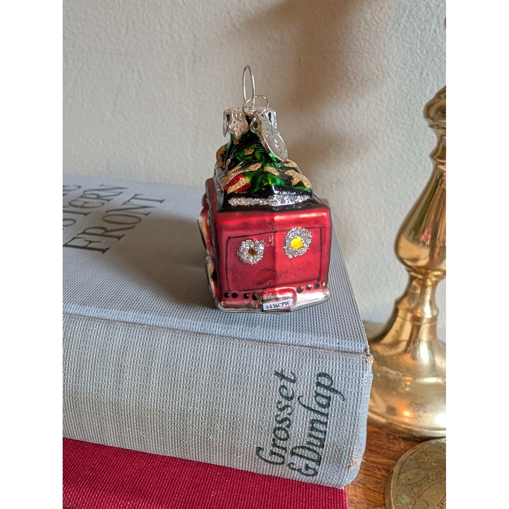 Vintage Mercury Glass Christmas Ornaments Dept 56 Village Express Truck Santa - Picture 4 of 15